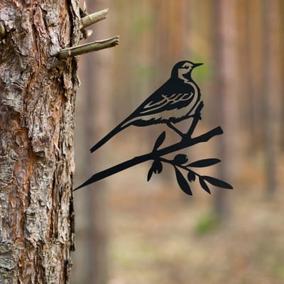 Birdzone - Metalbird - Lijster - Tuindecoratie - metalen vogels - metal bird - Vogeldecoratie - 25 x 30 cm - Metalen Vogels Tuindecoratie - Boomdecoratie