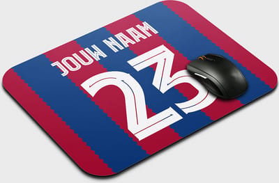 Muismat Barcelona - Gepersonaliseerd Met Eigen Naam - Anti Slip - Voetbal Muismatten - Voetbal Cadeau - 22,5 cm x 19 cm