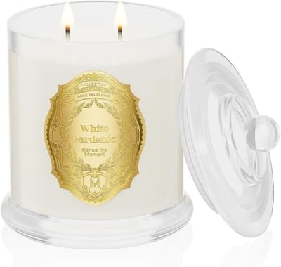 Geurokaars 360 g - witte gardenia - natuurlijke sojawas - 75 uur brandtijd - ShopVlot