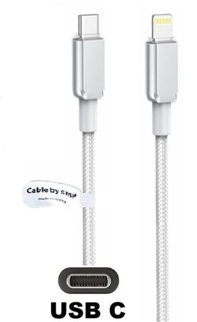 OneOne USB C naar Lightning kabel. 2,0m zwarte laadkabel. Oplaadkabel past op Apple iPhone SE 2, iPhone 8, iPhone 8 Plus, iPhone 10, iPhone X, iPhone XR, iPhone XS, iPhone XS Max, iPhone 11