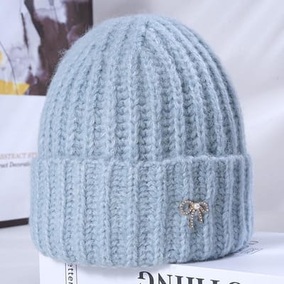 Nieuwe Dames Winter Warme Gebreide Hoed Koreaanse Veelzijdige Grote Hoofdomtrek Gezicht Klein Laten Zien Winddichte Oorbescherming Wol Hoed gray