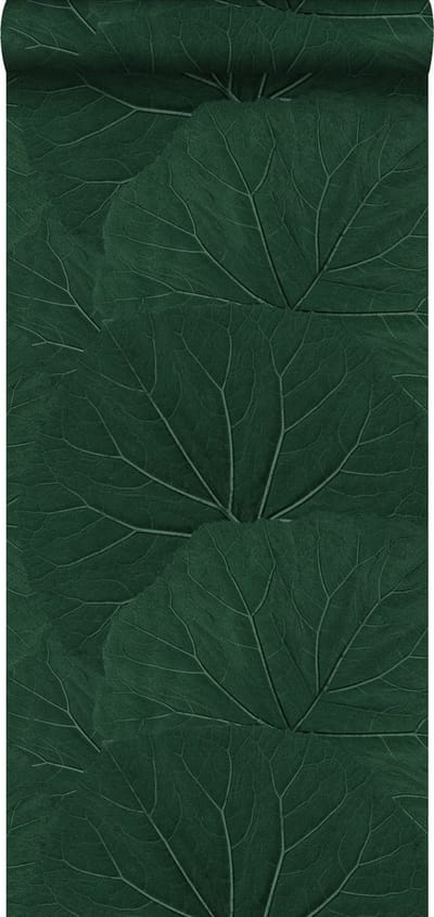 ESTAhome behang grote bladeren emerald groen - 53 cm x 10.05 m - 138997