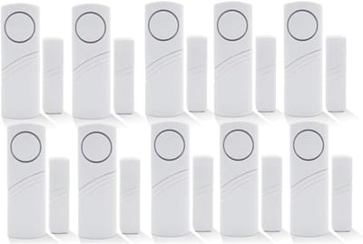 Draadloos Alarmset - Veiligheidscontact Set - Inbraak Preventie - Zelfklevende Montage - Set van Tien - Wit