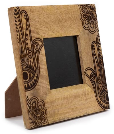 Ancient Wisdom - Fotolijst - Kleine fotolijst mangohout 10x15cm zwart 20x20x2cm - fotohouder - decoratie - wanddecoratie - cadeau - interieur