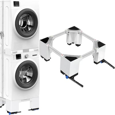Verstelbare Wasmachine & Droger Basis met Wielen en Anti-Vibratie Functie