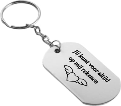 Akyol - jij kunt voor altijd op mij rekenen sleutelhanger - Quotes - familie vrienden - cadeau - 54 x 29mm