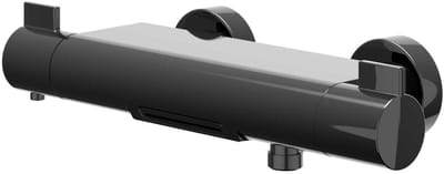IVY Pact Badthermostaatkraan opbouw cooltouch met cascade uitloop Zwart chroom PVD