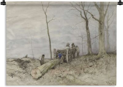 Wandkleed Anton Mauve - De mallejan - Schilderij van Anton Mauve Wandkleed katoen 180x135 cm - Wandtapijt met foto