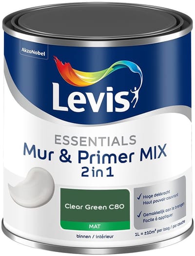 Levis - Essentials Mur & Primer Mix - Clear Green C80 - Mengverf - 1 L