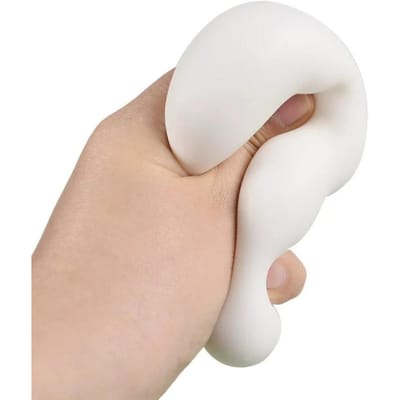 Taba Squishy Tofu Knijpspeeltje Stressbal Zacht Fidget Sensorisch Speelgoed voor Kinderen Volwassenen, ADHD Autisme Ontspanning, Feestartikelen Cadeaus white