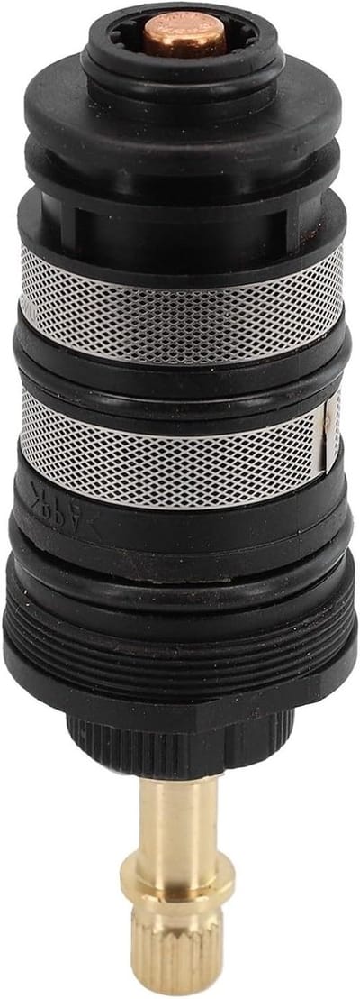 Messing Mengventielpatroon - Thermostatische Spoel - Douche Temperatuurregeling - Volledig Koper Constructie - 10 x 10 x 3 cm - Zwart
