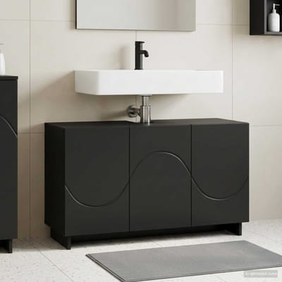 vidaXL - Badkamerkast - Zwart - 101 - x - 41 - x - 58 - cm - bewerkt - hout