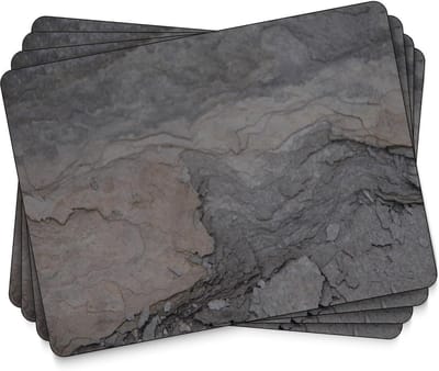 Kurk Pimpernel Placemats Zwart Slateblauw 40 cm x 30 cm 4 stuks