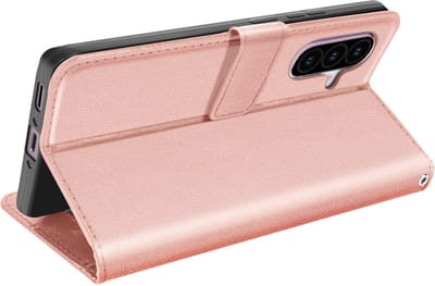 Mayaxess, Geschikt voor Samsung Galaxy A56 Portemonnee Hoesje met polsbandje, Champagneroze