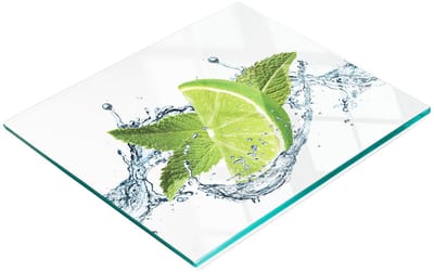 Multifunctionele decoratieve glazen snijplank voor de keuken, kalkwaterkleur, 60x52 cm