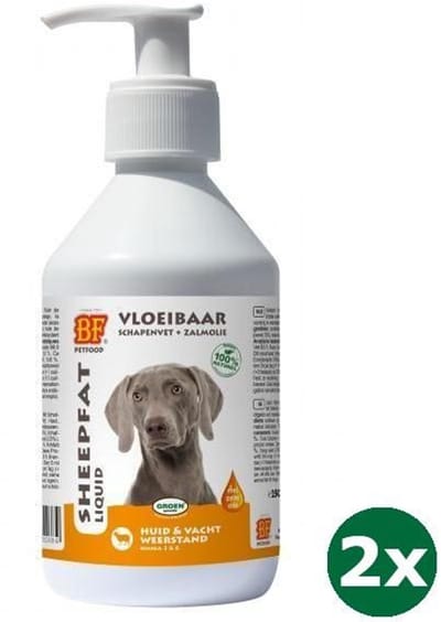 2x250 ml Biofood vloeibaar schapenvet met zalmolie