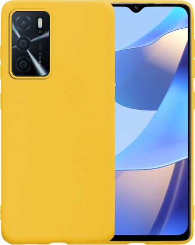 Hoesje - Geschikt voor OPPO A16s - Sterk & Shockproof - Siliconen Case - Hoes Cover - Telefoonhoes - Geel