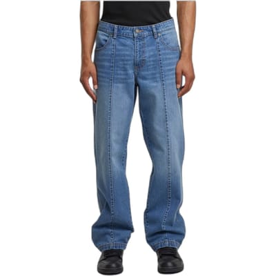 Urban Classics Jeans met wijde pijpen, denim, Wit, met scheidingsnaden, TB7605