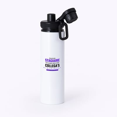 Hacebo® - ik ben de trotste stagiaire van de grappigste, leukste en beste collega's, en ja dit heb ik van hun gekregen waterfles met draaidop zwart - de trotste stagiaire - collega's - werknemers - verjaardagscadeau - water fles - 850ML
