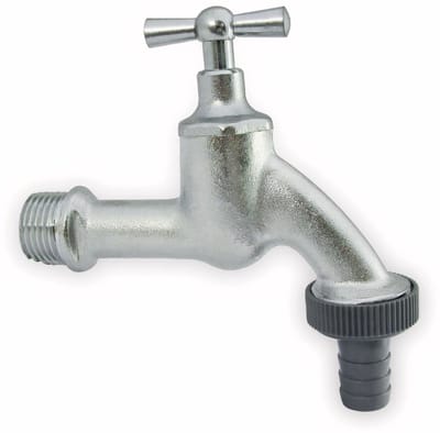Schlösser Armaturen JS uitloopventiel met slangaansluitung, mit knevel-bovendeel, 1/2'', mat chroom, 0017301520001