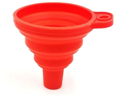 BukkitBow - Trechter voor Keuken en Auto - Opvouwbare Siliconen Vultrechter - 11 x 11 cm - Rood