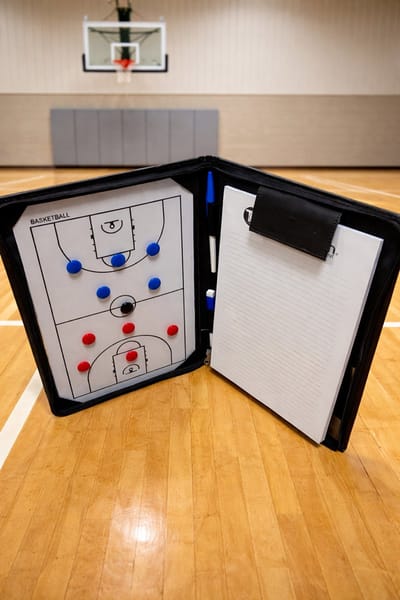 Coachmap Basketbal Met Rits - Leren Basketbalmap - Inclusief magneten en notitieblok Basketball