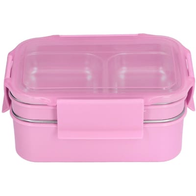 304 Roestvrij Staal Elektrische Lunchbox Dubbellaags Geïsoleerde Lunchbox met Vak voor Kantoor L