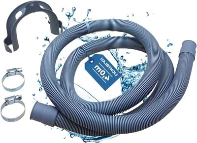 Afvoerslang Wasmachine Vaatwasser - Waterafvoerslang Universeel - Apparaat Aansluiten - Complete Set Beugel Klemmen - 40 m - Grijs