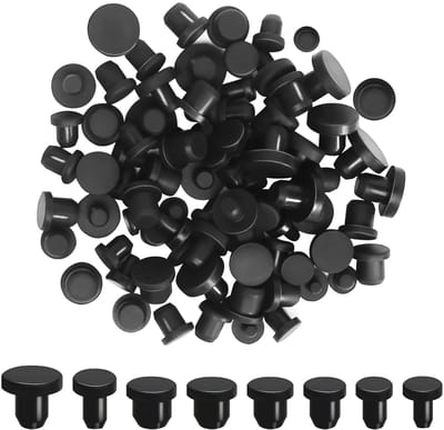 80 Stuks Zwarte Siliconen Stoppen - Ronde Dichte Stoppen voor Flessen en Buizen met 4-9,5mm Binnendiameter, Perfect voor Creatieve Projecten en DIY Gebruik