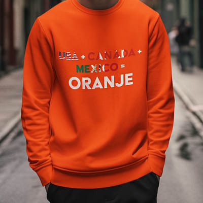 Oranje WK-EK Trui USA+Canada+Mexico=Oranje XS