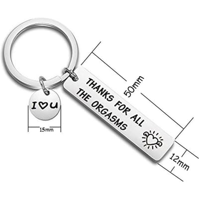 Porte-clés Saint-Valentin pour couples Merci pour tous les orgasmes Porte-clés Anneau de clé Cadeau pour mari femme white