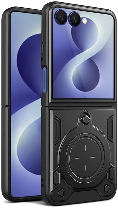 Hoesje geschikt voor Samsung Galaxy Z Flip 8 - Techsuit CamGuard Pro Back Cover - Zwart