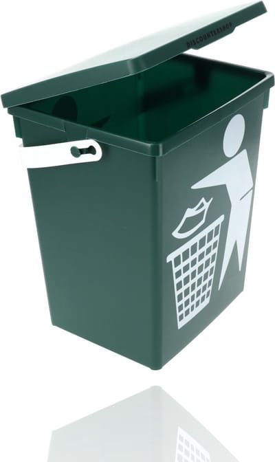 Prullenbak 4.5Liter | aanrecht afvalbakken met deksel en handvat | mini prullenbak voor keuken, huishouden & kantoor | 1 vak groene afvalbak, kunststof, 14x19x23cm