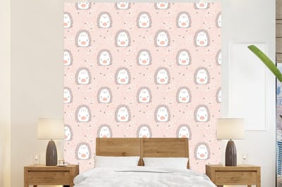 Behang - Fotobehang Egel - Pastel - Kinderen - Breedte 225 cm x hoogte 280 cm