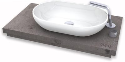 Opzetwastafel Ovaal - Waskom Steen - Badkamer Inrichten - Ongewoon Smalle Rand - 54 x 34 x 105 cm - Wit