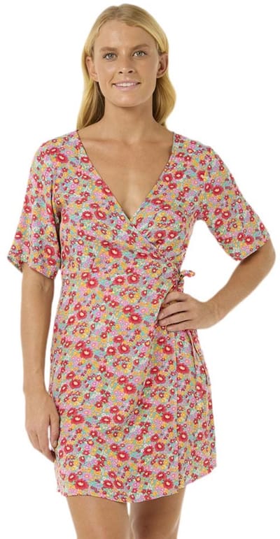 Rip Curl Las Dalias Ditsy Wrap Dress - Blue