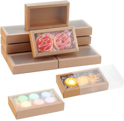 Allecto - Rechthoekige lade kraftdozen - Geschenkverpakking - Opvouwbaar - 16 x 9 x 3,2 cm - Feestartikelen - Traktaties - Snoep