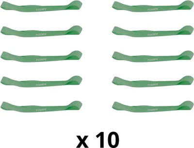 Toorx Fitness Weerstandsbanden - Resistance Band - Fitness Elastiek - Set van 10 stuks - Weerstand: Medium - 30 cm - Groen