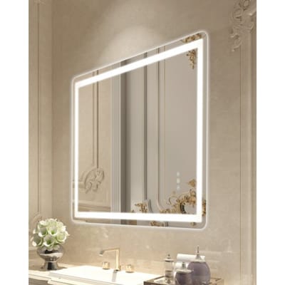 VEVOR LED badkamerspiegel cosmetische spiegel (70 x 100 cm) met voor- en achterverlichting, condensvrije spiegel, traploos dimbare badkamerspiegel met 3 kleurtemperaturen, wandmontage