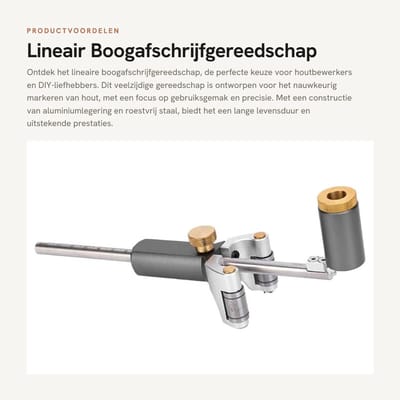Dailygoods- Houtbewerkingsgereedschap - Lineair Boogafschrijfgereedschap - Wielmarkeringsmeter - Multifunctioneel Tekenmarkeren - Aluminiumlegering/Roestvrij Staal - Hoge Precisie - Tekengereedschap