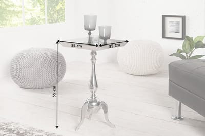 Filigraan bijzettafel TRAYFUL 55cm zilveren aluminium dienbladtafel - 35725