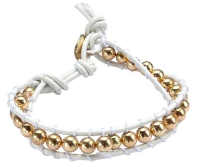 Behave - armband met goudkleur kraaltjes - boho chic - verstelbaar