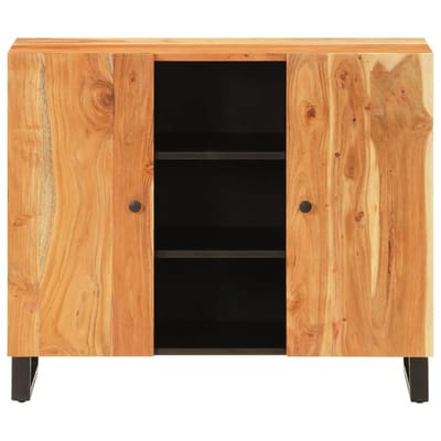 vidaXL - Dressoir - met - 2 - deuren - 90x33x75 - cm - massief - acaciahout