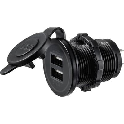 TRU COMPONENTS TC-9070412 USB-oplaadstekker met 2 USB A-aansluitingen Bus, inbouw 1 stuk(s)