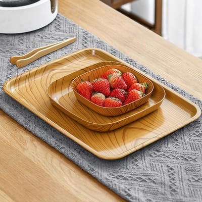 Snackbord Duurzaam Hout Serveren Keuken Vierkant Bord Fruit Dessert Cake Snack Snoep Keukenaccessoires Houten Kom Snackbord brown