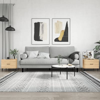 vidaXL - Salontafels - 2 - st - 50x50x40 - cm - bewerkt - hout - sonoma - eikenkleurig