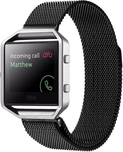 By Qubix - Compatible Fitbit bandje - Milanese - Geschikt voor fitbit Blaze horloge band alleen voor - Geschikt voor fitbit Blaze - Zwart