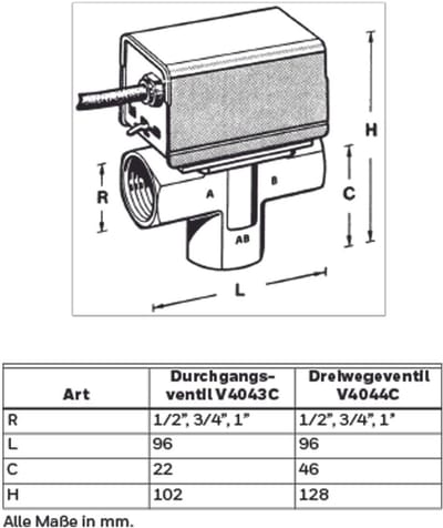 Resideo Zone-Driewegventiel V4044C Messing 1 ", V4044C1478/U