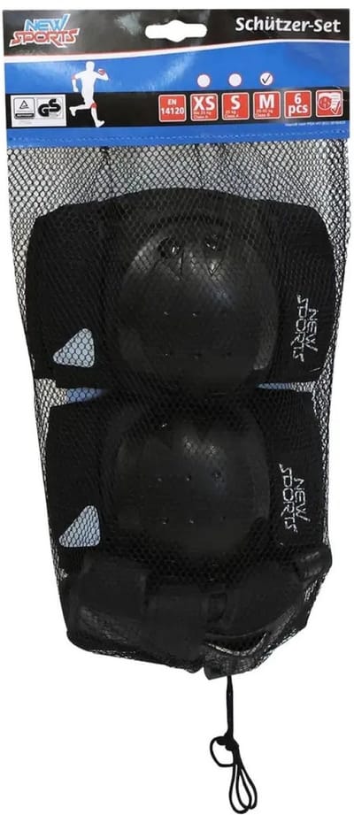 New Sports beschermset zwart M 25-50kg - kinder skate bescherming.