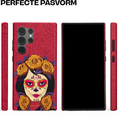 Casetastic Hoesje Geschikt voor Samsung S24 Ultra - Stijlvolle Beschermende Duo-layer Case - Middernachtmasker